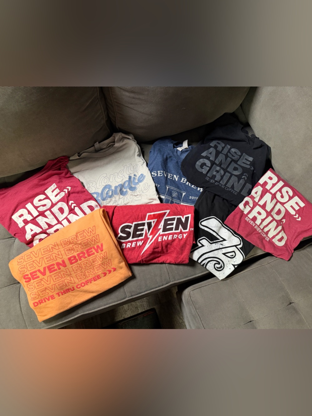 7 BREW tees   Lot of 8 size Large